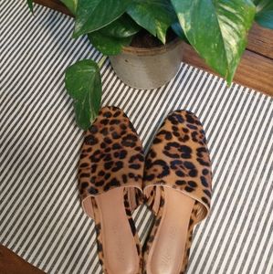 Madewell Cory Mule Leopard Calf Hair Leather Slide-on Shoes Size 8